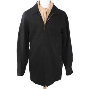 PARDAZZIO UOMO Black Wool Blend Full Zip Mens Coat